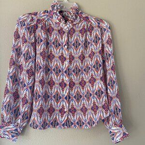 GORGEOUS BANANA REPUBLIC ABSTRACT BLOUSE SZ XSP